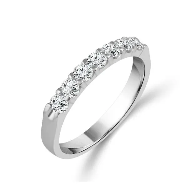 14KT  WG Diamond Shared Prong Band With 7 Round Diamonds 1.00TCW Steve Lennon & Co Jewelers  New Hartford, NY