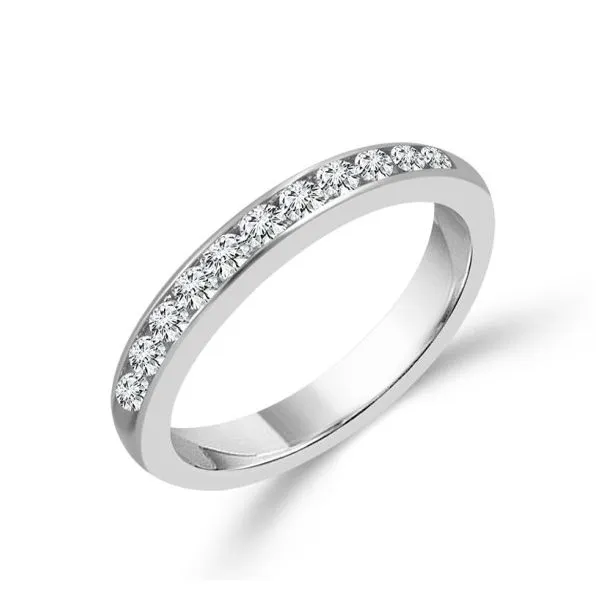 14KT WG Diamond Channel Band With 11 Round Diamonds .25TCW S. Lennon & Co Jewelers New Hartford, NY