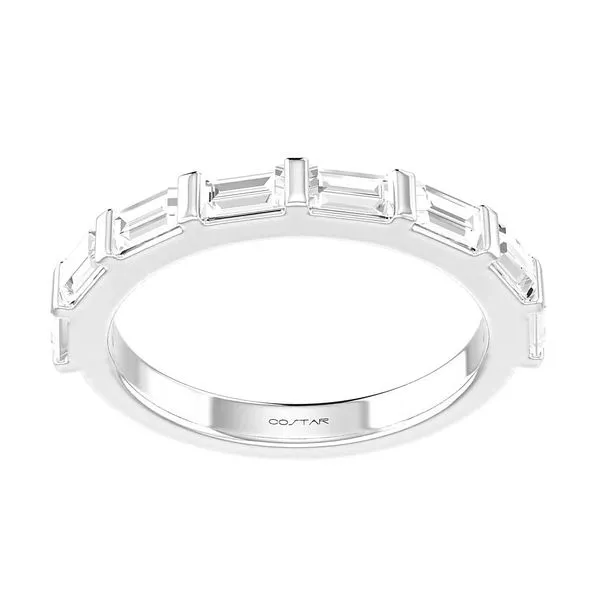 14KT WG .75TCW 8 Baguette Stone Diamond Wedding Band Steve Lennon & Co Jewelers  New Hartford, NY