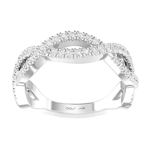 14KT WG .35TCW 2 Row Twisted Diamond Wedding Band Steve Lennon & Co Jewelers  New Hartford, NY
