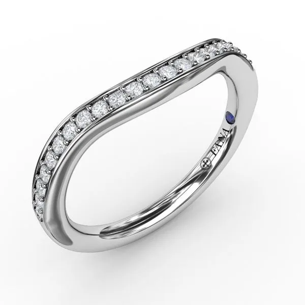 Fana 14K White Gold Bead and Channel Set Contour Diamond Band with 25 Round Diamonds= .21TCW Steve Lennon & Co Jewelers  New Hartford, NY