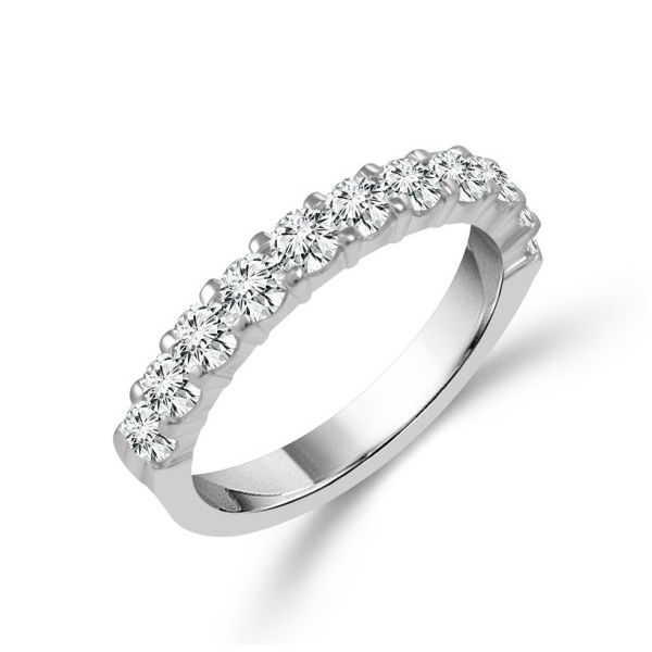 14KT WG Diamond Shared Prong Band With 11 Round Diamonds .10TCW Steve Lennon & Co Jewelers  New Hartford, NY