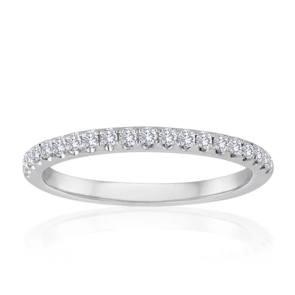 S Lennon Bridal Imagine Collection 14K White Gold Wedding Band with Round Diamonds in a Pave Setting .33 ctw Steve Lennon & Co Jewelers  New Hartford, NY