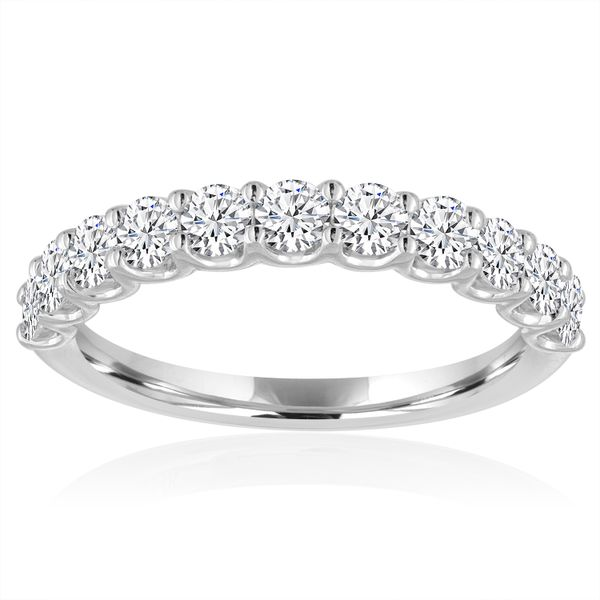 S Lennon Bridal Imagine Collection 14K White Gold Wedding Band with Eleven Round Diamonds in a U Prong Setting .50ctw Steve Lennon & Co Jewelers  New Hartford, NY