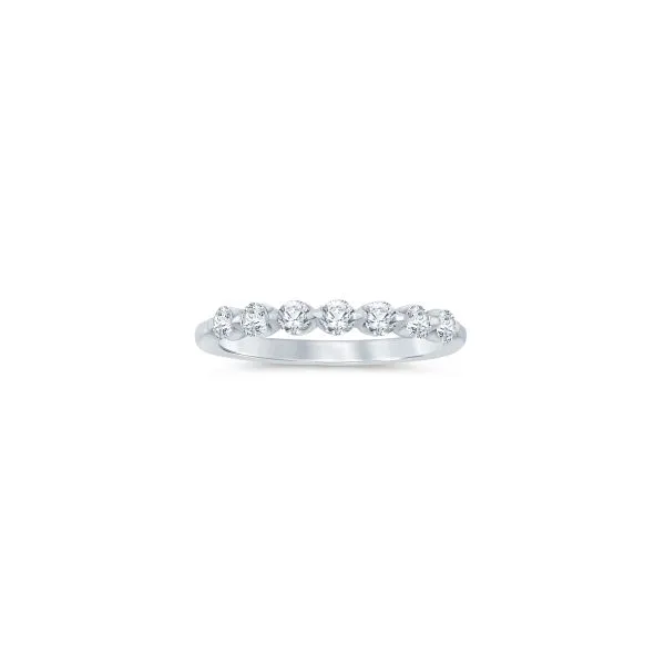 S. Lennon Bridal Eternal Love Collection 14K White Gold Wedding Band with 7 Round Diamonds in a Single Prong Setting .50CTW S. Lennon & Co Jewelers New Hartford, NY