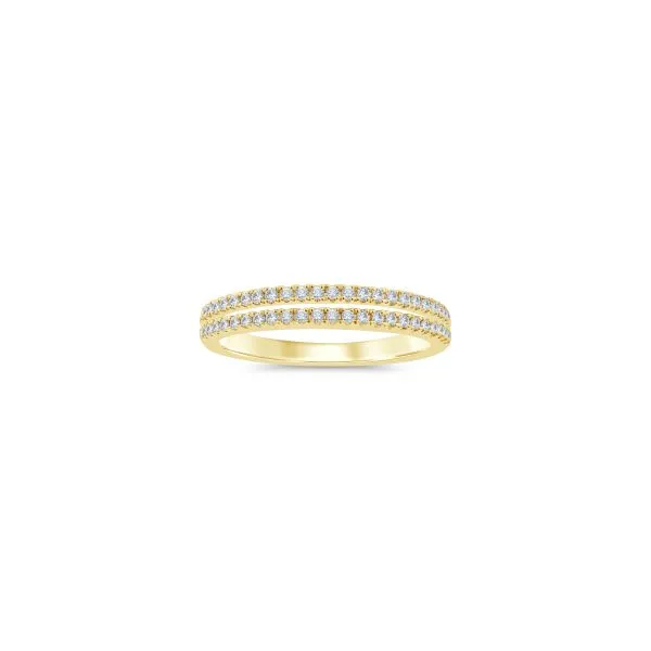 S. Lennon Bridal Eternal Love Collection 14K Yellow Gold Wedding Band Double Row of Pave Set Diamonds .25CTW S. Lennon & Co Jewelers New Hartford, NY
