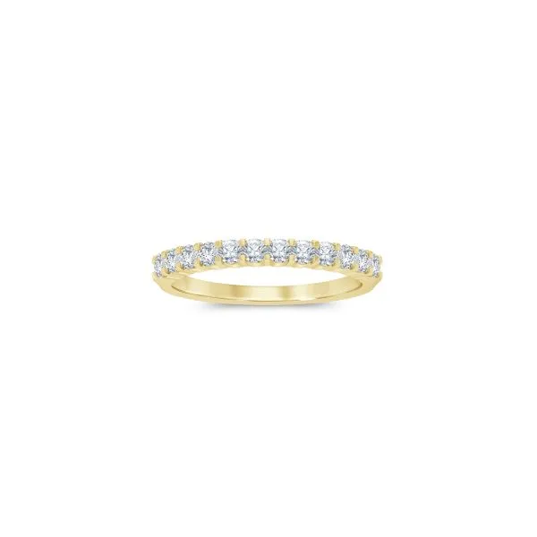 S. Lennon Bridal Eternal Love Collection 14K Yellow Gold Wedding Band with 12 Round Diamonds in a Shared Prong Setting .50CTW Steve Lennon & Co Jewelers  New Hartford, NY