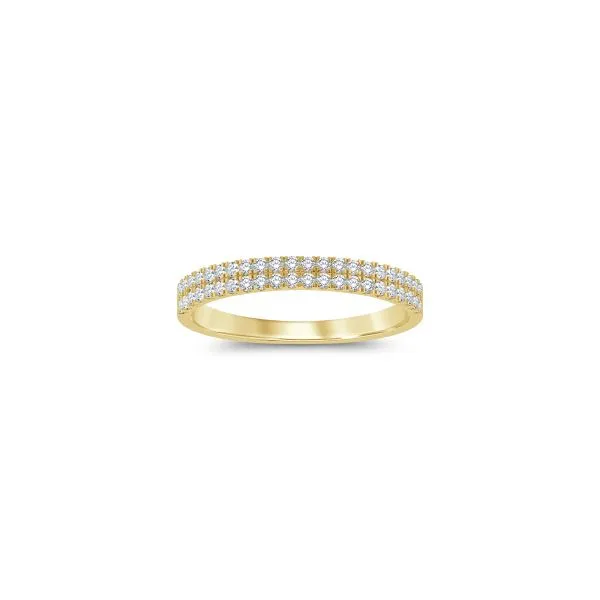 S. Lennon Bridal Eternal Love Collection 14K Yellow Gold Wedding Band with Round Diamonds in a Double Row Pave Setting .25CTW S. Lennon & Co Jewelers New Hartford, NY