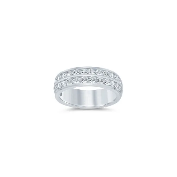 S. Lennon Bridal Eternal Love Collection 14K White Gold Wedding Band with 2 Rows of Round Diamonds in a Channel Setting 1.50CTW S. Lennon & Co Jewelers New Hartford, NY