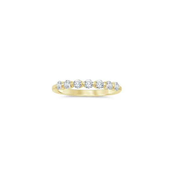 S. Lennon Bridal Eternal Love Collection 14K Yellow Gold Wedding Band with 7 Round Diamonds in a Single Prong Setting .50CTW S. Lennon & Co Jewelers New Hartford, NY