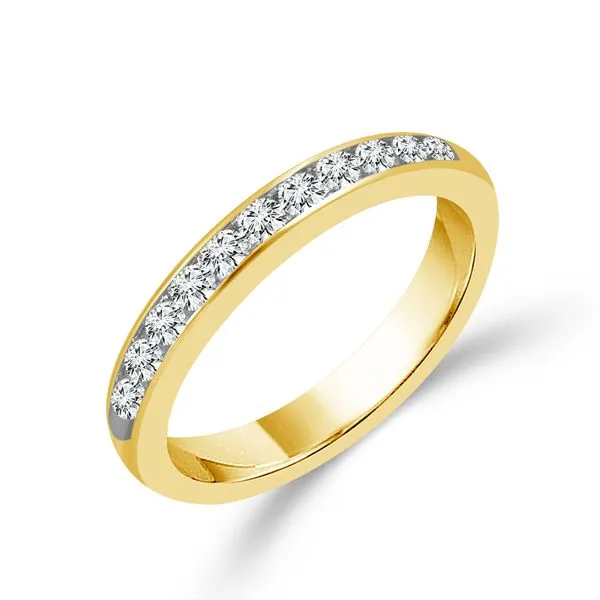 14KT YG Diamond Channel Band With 11 Round Diamonds .25 Tcw S. Lennon & Co Jewelers New Hartford, NY