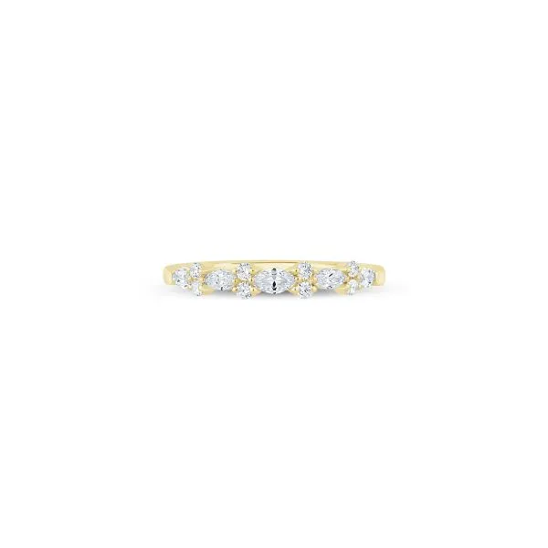 S. Lennon Bridal Eternal Love Collection 14K Yellow Gold Wedding Band with 5 Alternating Marquise and 8Round Diamonds in a Shared Prong Setting .50CTW Steve Lennon & Co Jewelers  New Hartford, NY