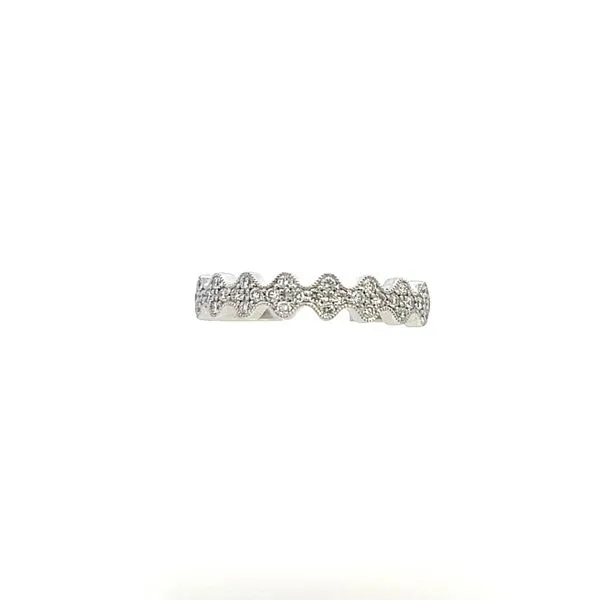 14K White Gold Clover Row Style Round Stone Diamond Engagement Ring .24TCW Steve Lennon & Co Jewelers  New Hartford, NY