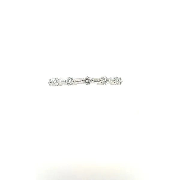 14K White Gold Floating Set 7 Round Stone Diamond Wedding Band .33TCW Steve Lennon & Co Jewelers  New Hartford, NY