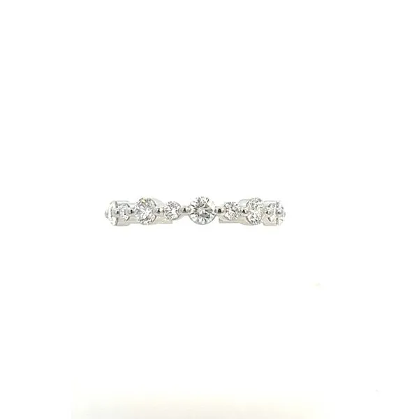 14K White Gold Alternating 4 Small/5 Medium Round Stone Diamond Wedding Band .75TCW Steve Lennon & Co Jewelers  New Hartford, NY
