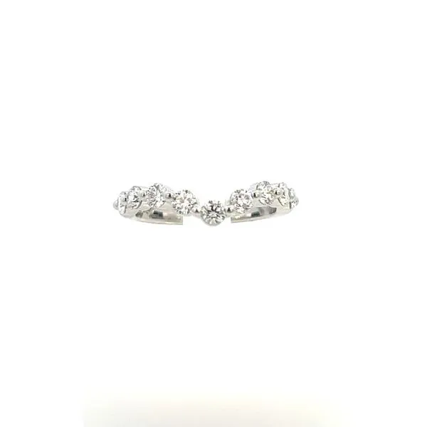 14K White Gold Chevron Style 9 Stone Single Prong Set Diamond Wedding Band .75TCW Steve Lennon & Co Jewelers  New Hartford, NY