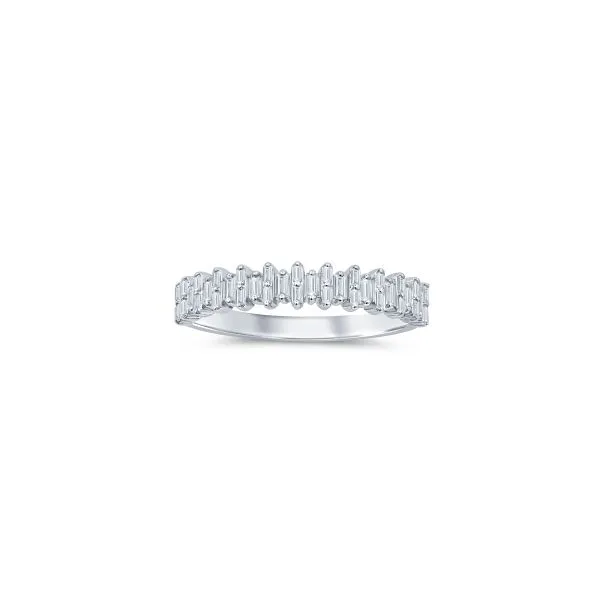 S. Lennon Bridal Eternal Love Collection 14K White Gold Diamond Wedding Band with 38 Alternating Single and Double Baguette Diam Steve Lennon & Co Jewelers  New Hartford, NY