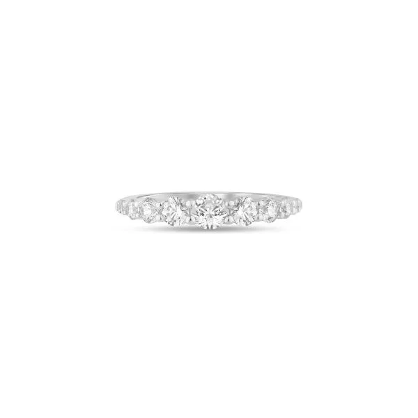 S. Lennon Bridal Eternal Love Collection 14K White Gold Diamond Wedding Band with 11 Round Diamonds in Graduated Pattern 2 Prong Setting 1.00TCW Steve Lennon & Co Jewelers  New Hartford, NY