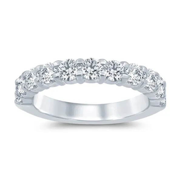 S. Lennon Bridal Eternal Love Collection 14K White Gold Diamond Wedding Band with 9 Round Diamonds in a 2 Prong Setting 1.50TCW Steve Lennon & Co Jewelers  New Hartford, NY