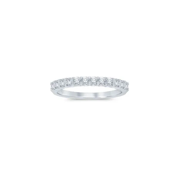 S. Lennon Bridal Eternal Love Collection 14K White Gold Diamond Wedding Band with 9 Round Diamonds in a 2 Prong Setting .50TCW Steve Lennon & Co Jewelers  New Hartford, NY