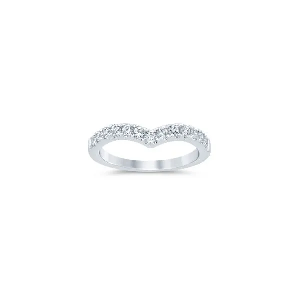 S. Lennon Bridal Eternal Love Collection 14K White Gold Chevron Wedding Band .50CTW Steve Lennon & Co Jewelers  New Hartford, NY