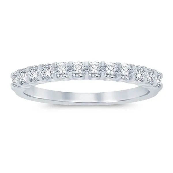 S. Lennon Bridal Eternal Love Collection 14K White Gold Diamond Wedding Band with 11 Round Diamonds in a Shared Prong Setting .75TCW Steve Lennon & Co Jewelers  New Hartford, NY