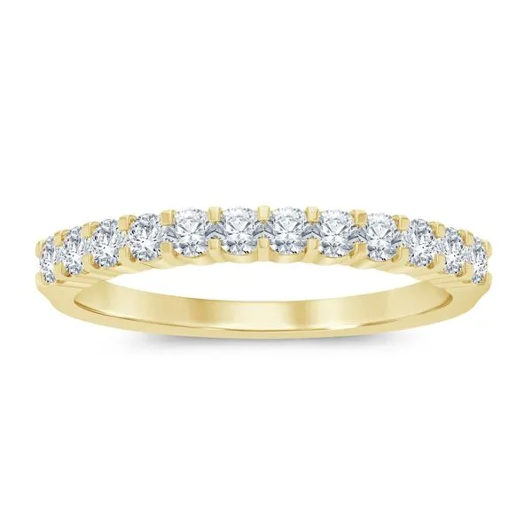 S. Lennon Bridal Eternal Love Collection 14K Yellow Gold Wedding Band with 12 Round Diamonds in a Shared Prong Setting .50CTW Steve Lennon & Co Jewelers  New Hartford, NY