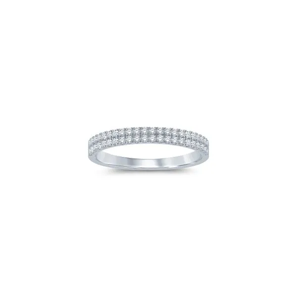 S. Lennon Bridal Eternal Love Collection 14K White Gold Wedding Band with Round Diamonds in a Double Row Pave Setting .25CTW Steve Lennon & Co Jewelers  New Hartford, NY