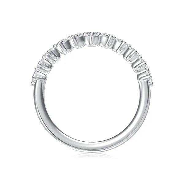 A. Jaffe 14K Yellow Gold Three Prong Diamond Curve Band with 11 Round Diamonds .72tcw (Shown in White) Image 2 Steve Lennon & Co Jewelers  New Hartford, NY