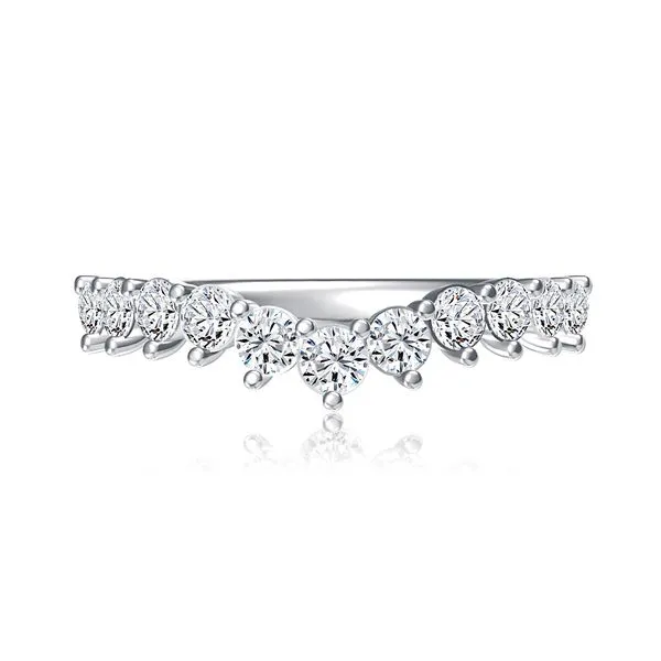 A. Jaffe 14K Yellow Gold Three Prong Diamond Curve Band with 11 Round Diamonds .72tcw (Shown in White) Steve Lennon & Co Jewelers  New Hartford, NY