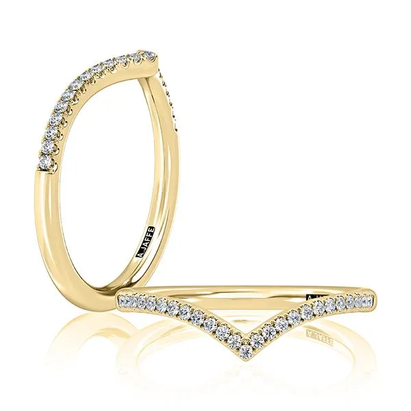A. Jaffe 14KT White Gold Diamond Wishbone Band .13tcw (Shown in Yellow) Steve Lennon & Co Jewelers  New Hartford, NY