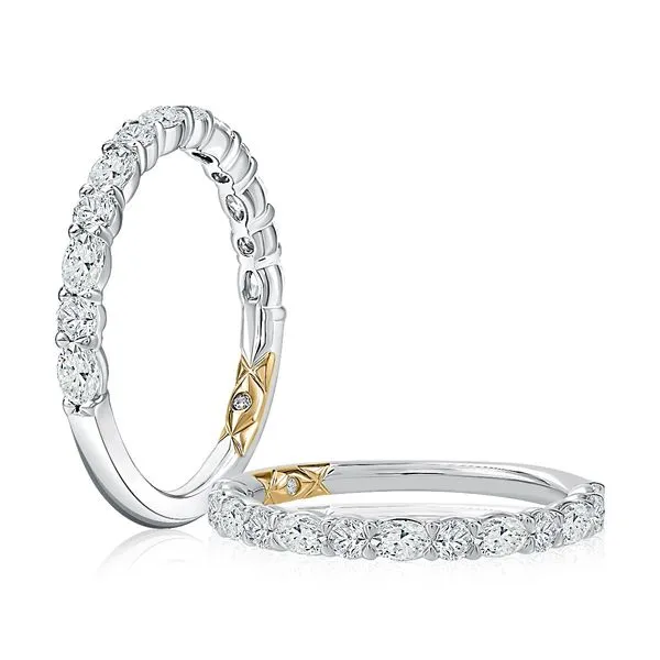 A. Jaffe 14KT White Gold Diamond Band with Alternating 7 Ovals and 6 Round stones .70tcw Steve Lennon & Co Jewelers  New Hartford, NY