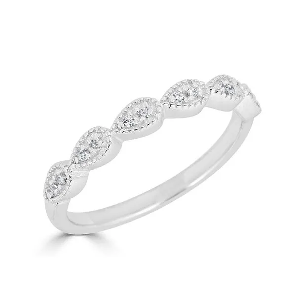 Diamond Stackable Band PS Shaped wBeads Steve Lennon & Co Jewelers  New Hartford, NY