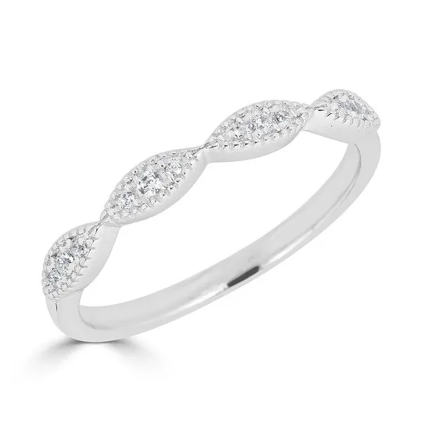 14K White Diamond Marquise Shape Stackable Band 0.10CT S. Lennon & Co Jewelers New Hartford, NY