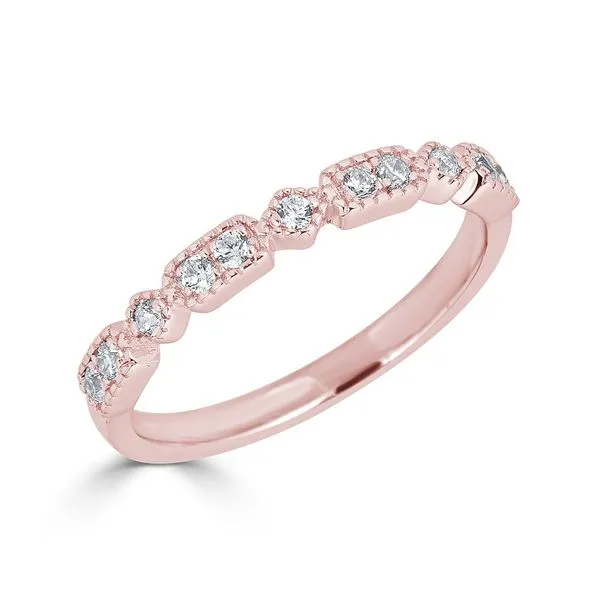 14K Rose Gold Diamond Rectangle & Square Stackable Band 0.20CT Steve Lennon & Co Jewelers  New Hartford, NY
