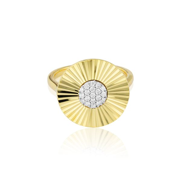 Phillips House - Large Aura Ring - 14k yellow gold and pave diamond Steve Lennon & Co Jewelers  New Hartford, NY