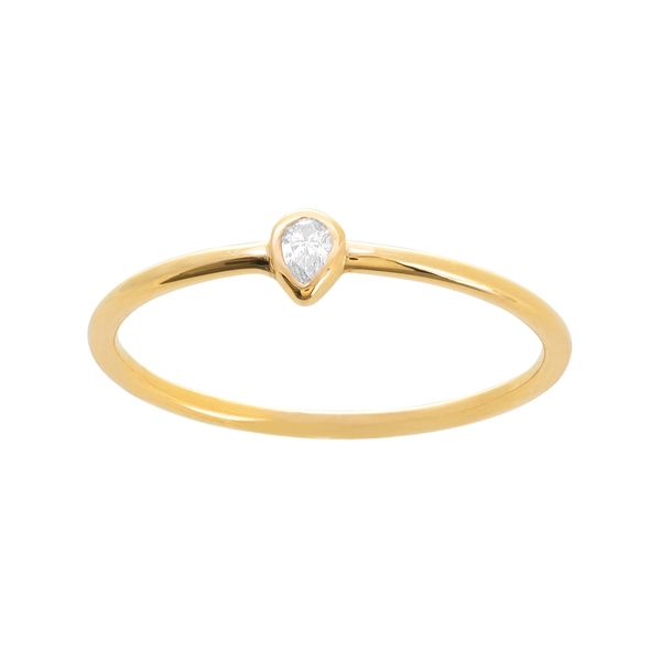 14KT YELLOW GOLD 1/20CT PEAR SHAPE DIAMOND RING S. Lennon & Co Jewelers New Hartford, NY