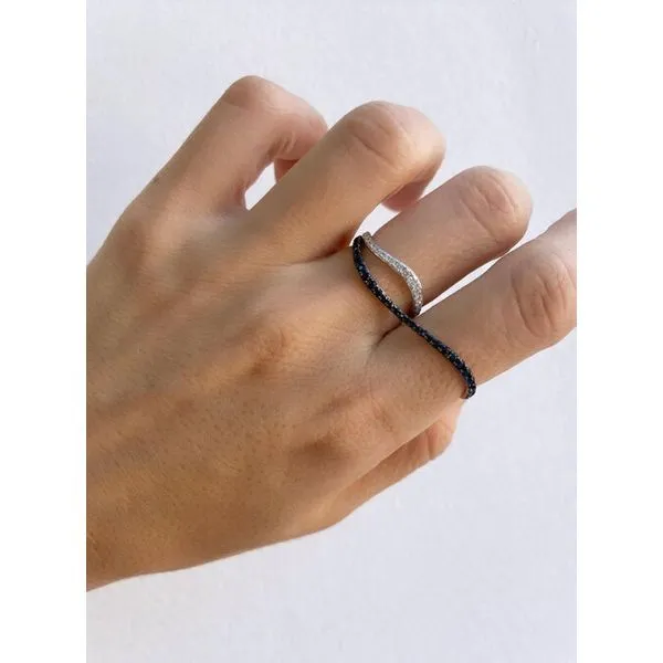 18K White Gold Double Band Ring Size 6.5 0.29CT Steve Lennon & Co Jewelers  New Hartford, NY