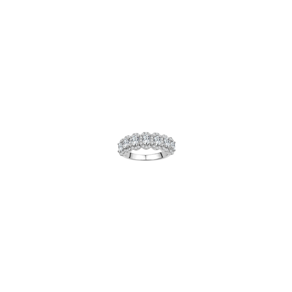 S. Lennon Classics 14KT WG 7 Stone Oval Diamond Halfway Band with Halo's 1.50TCW Steve Lennon & Co Jewelers  New Hartford, NY