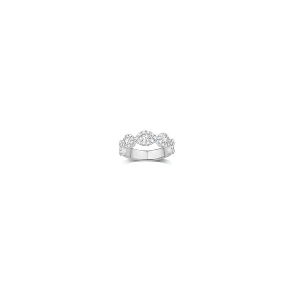 5 Stone Alternating Round & Oval Halfway Diamond Band With Halo's 14KTW 1.53TCW Steve Lennon & Co Jewelers  New Hartford, NY