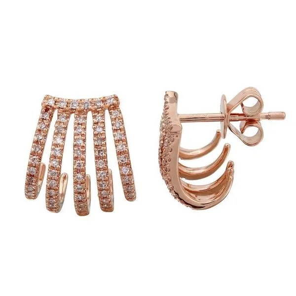 14K Rose Gold Five Pave Wrap Earrings Steve Lennon & Co Jewelers  New Hartford, NY