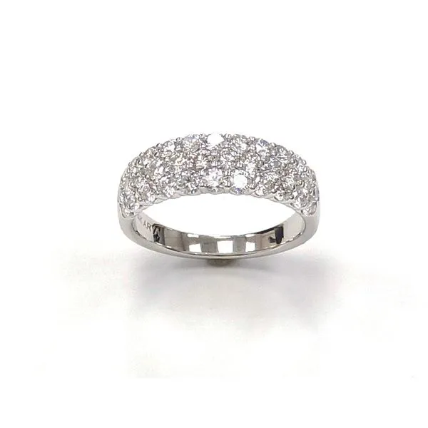14K White Gold Three Row Diamond Wedding Band 1.5TCW Steve Lennon & Co Jewelers  New Hartford, NY