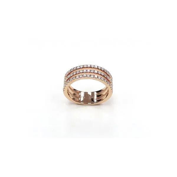 14K Rose Gold Three Row Coil Ring .60TCW Steve Lennon & Co Jewelers  New Hartford, NY