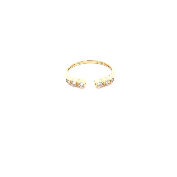 18KT Yellow Gold Open Ring with 6 Bezel Set Diamonds .20TCW Steve Lennon & Co Jewelers  New Hartford, NY