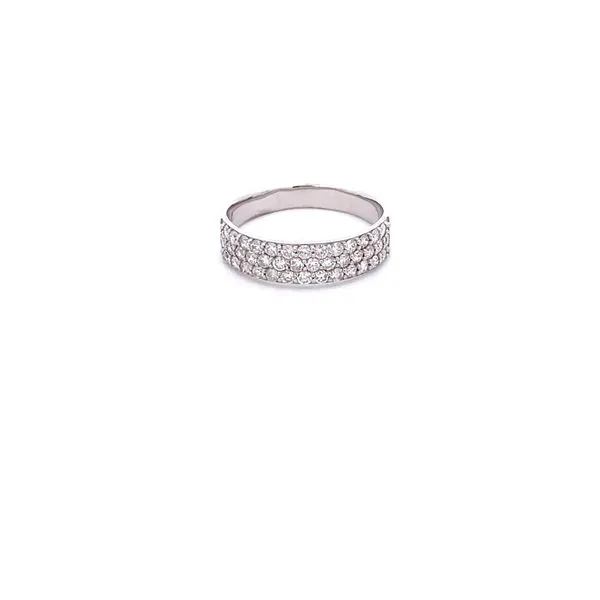 18KT White Gold 3 Row Diamond Band with Pave Diamonds .74TCW Steve Lennon & Co Jewelers  New Hartford, NY