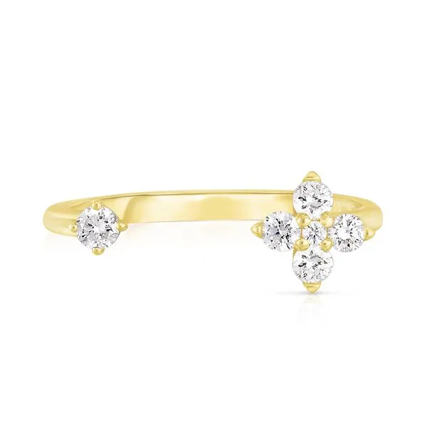 14K Yellow Gold Moroccan Open Flower Ring with 6 Stones .25ct Steve Lennon & Co Jewelers  New Hartford, NY