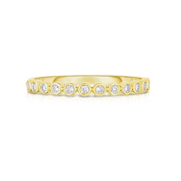 14K Yellow Gold Petite Bezel Set Diamond Ring 13 Stones .13ct S. Lennon & Co Jewelers New Hartford, NY