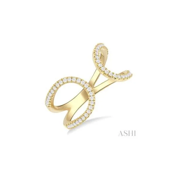 10Kt Yellow Gold Split U-Shaped Round Cut Diamond Open Fashion Ring .30tcw Steve Lennon & Co Jewelers  New Hartford, NY
