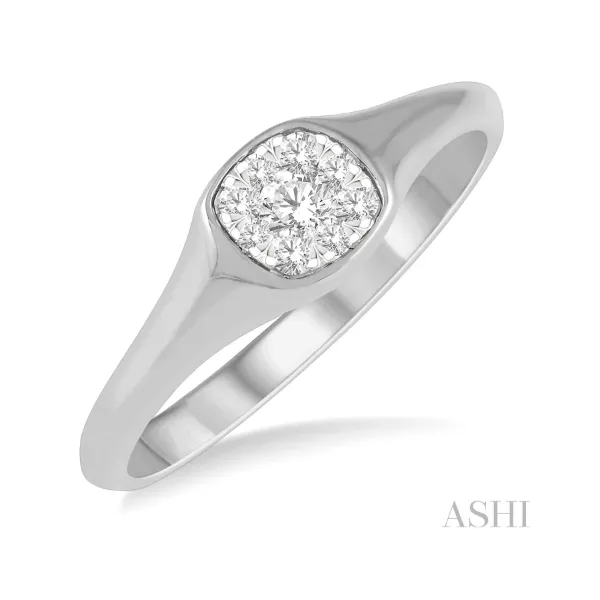 14kt White Gold Cushion Shape Lovebright Diamond Ring 1/6 ctw Steve Lennon & Co Jewelers  New Hartford, NY