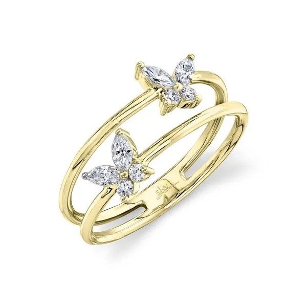 Shy Creation14kt Yellow Gold Diamond Butterfly Ring 0.30c Steve Lennon & Co Jewelers  New Hartford, NY